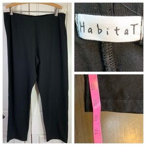 Habitat Clothes To Live In Black Pull On Elastic Waist‎ Pants Womens XL Lagom